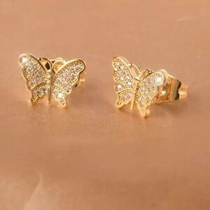 "Winona" 18k Sparkle Luxe CZ  Butterfly Stud Earrings